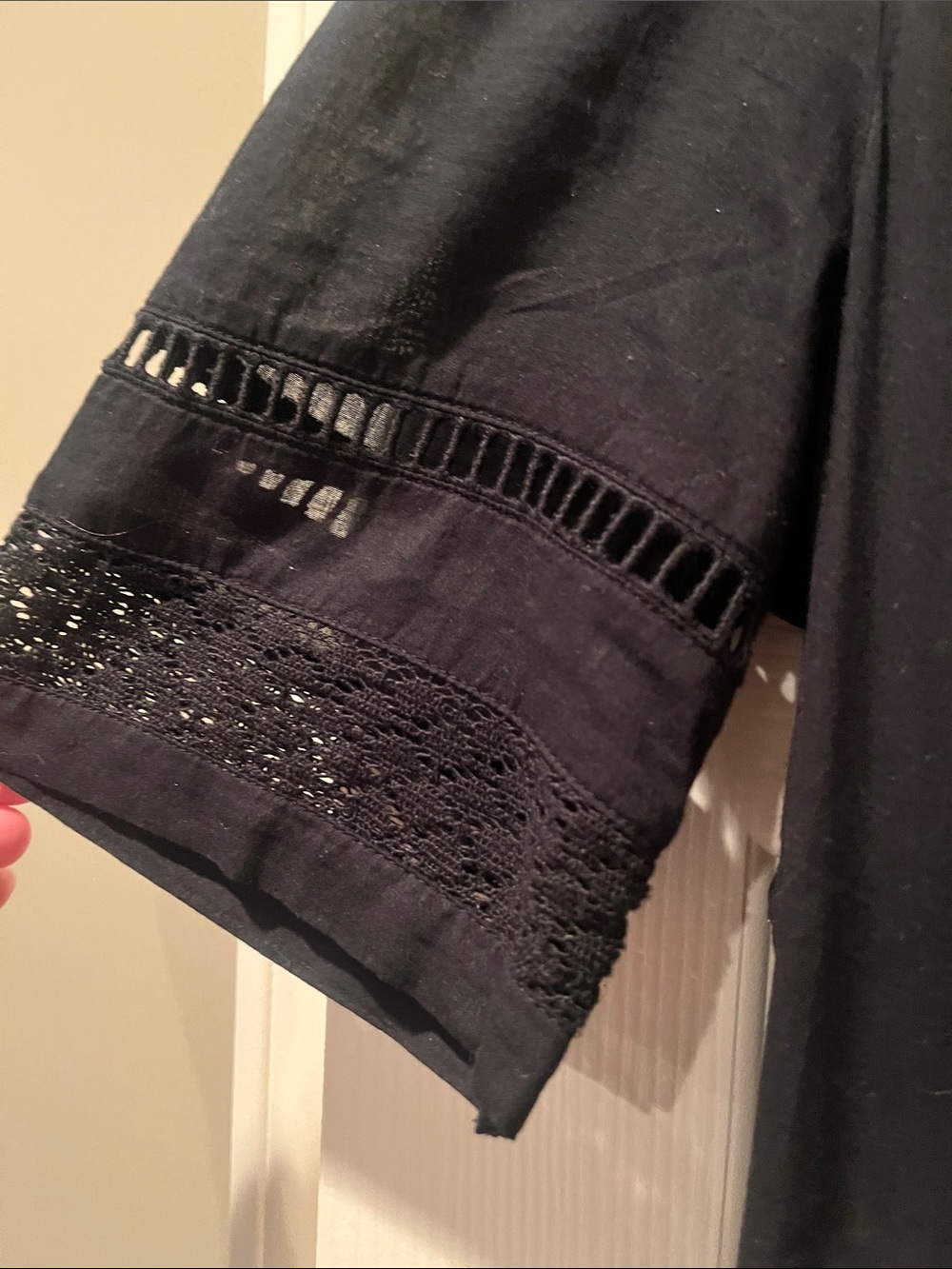 GAP Black Pintuck Button-Down Midi Dress - Picture 4 of 6